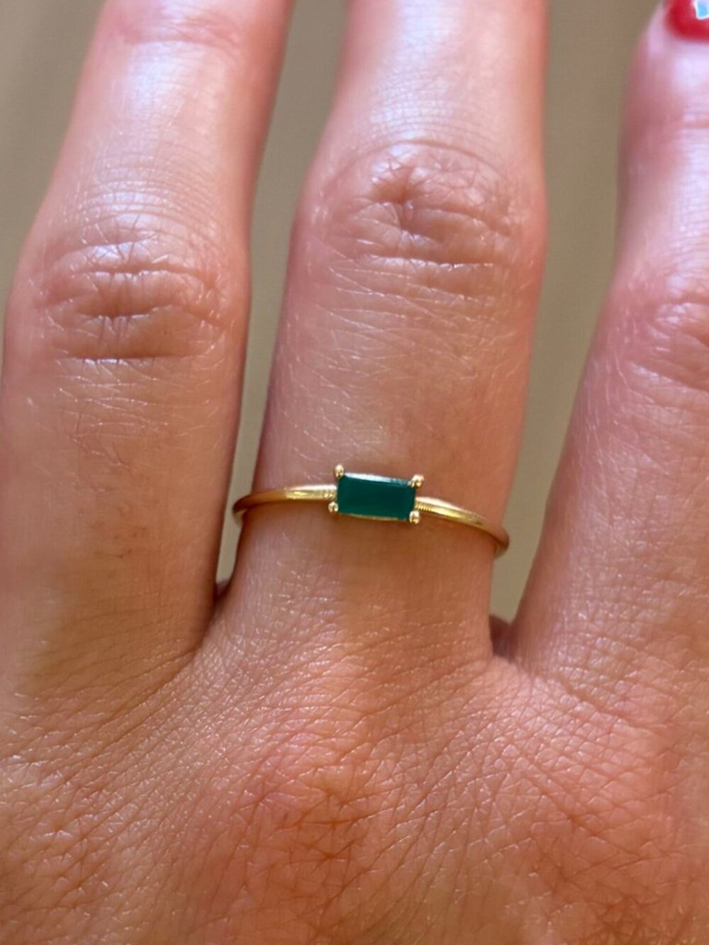 Moon & Meadow 14K Yellow Gold Emerald Baguette Ring
